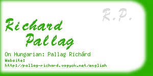 richard pallag business card