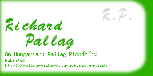 richard pallag business card